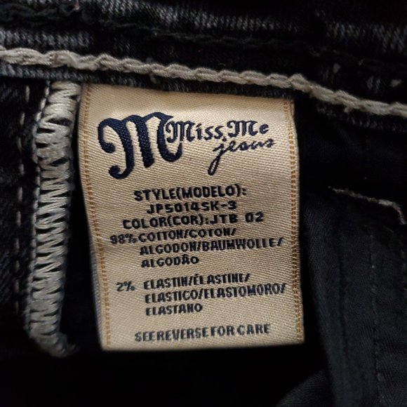 Miss Me Women Skinny Jean Low Rise JP5014SK-3 Black Grey Size 26 (26x32) - Picture 10 of 10